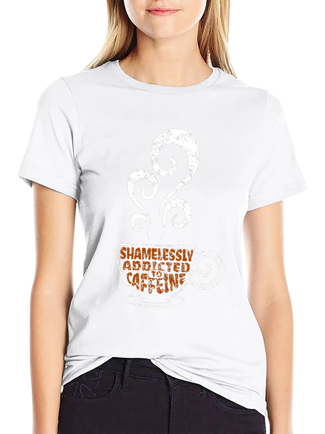 Shamelessly Addicted to Caffeine Black T-Shirt