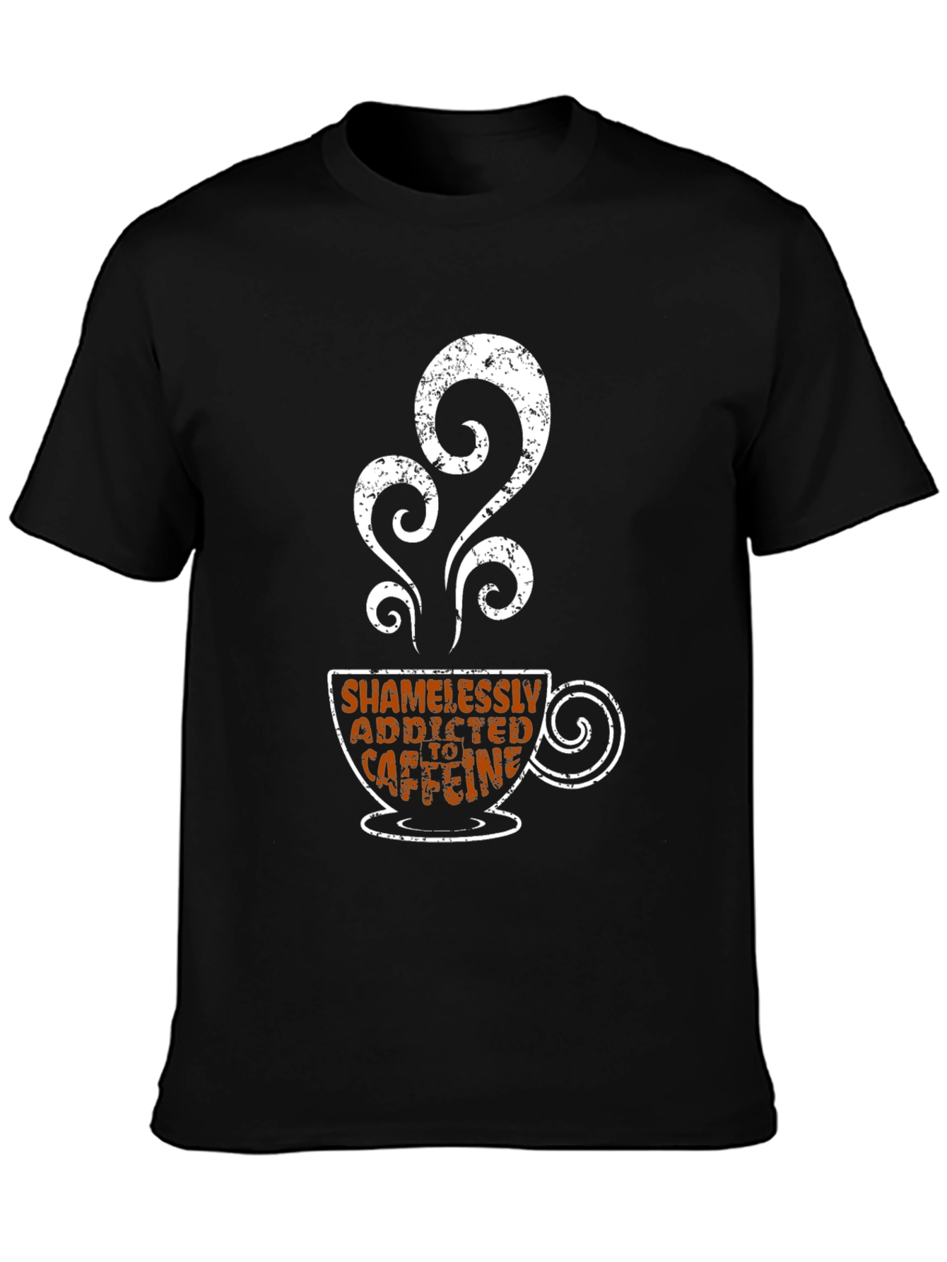 Shamelessly Addicted to Caffeine Black T-Shirt