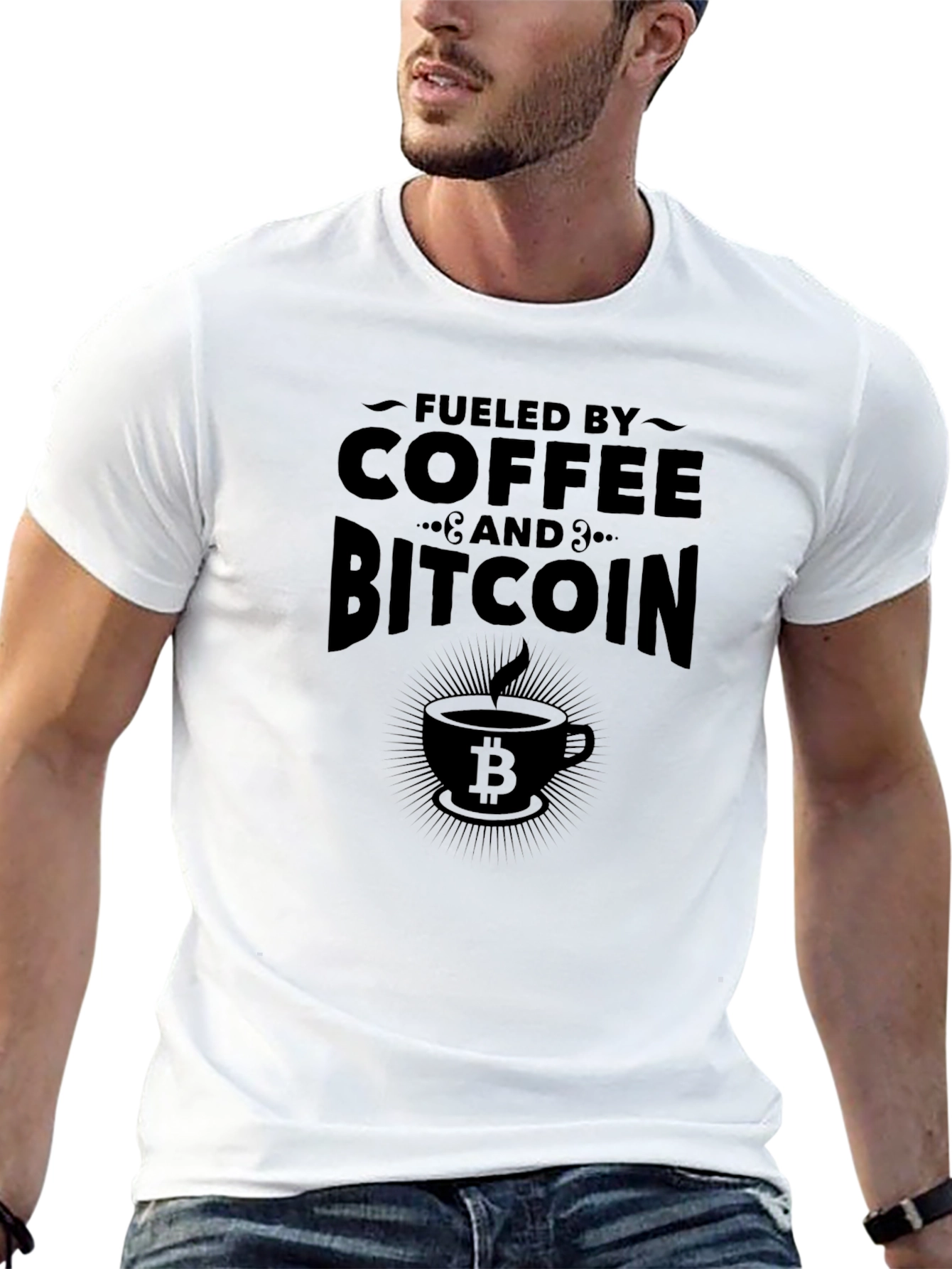 Fueled by Coffee & Bitcoin Black T-Shirt