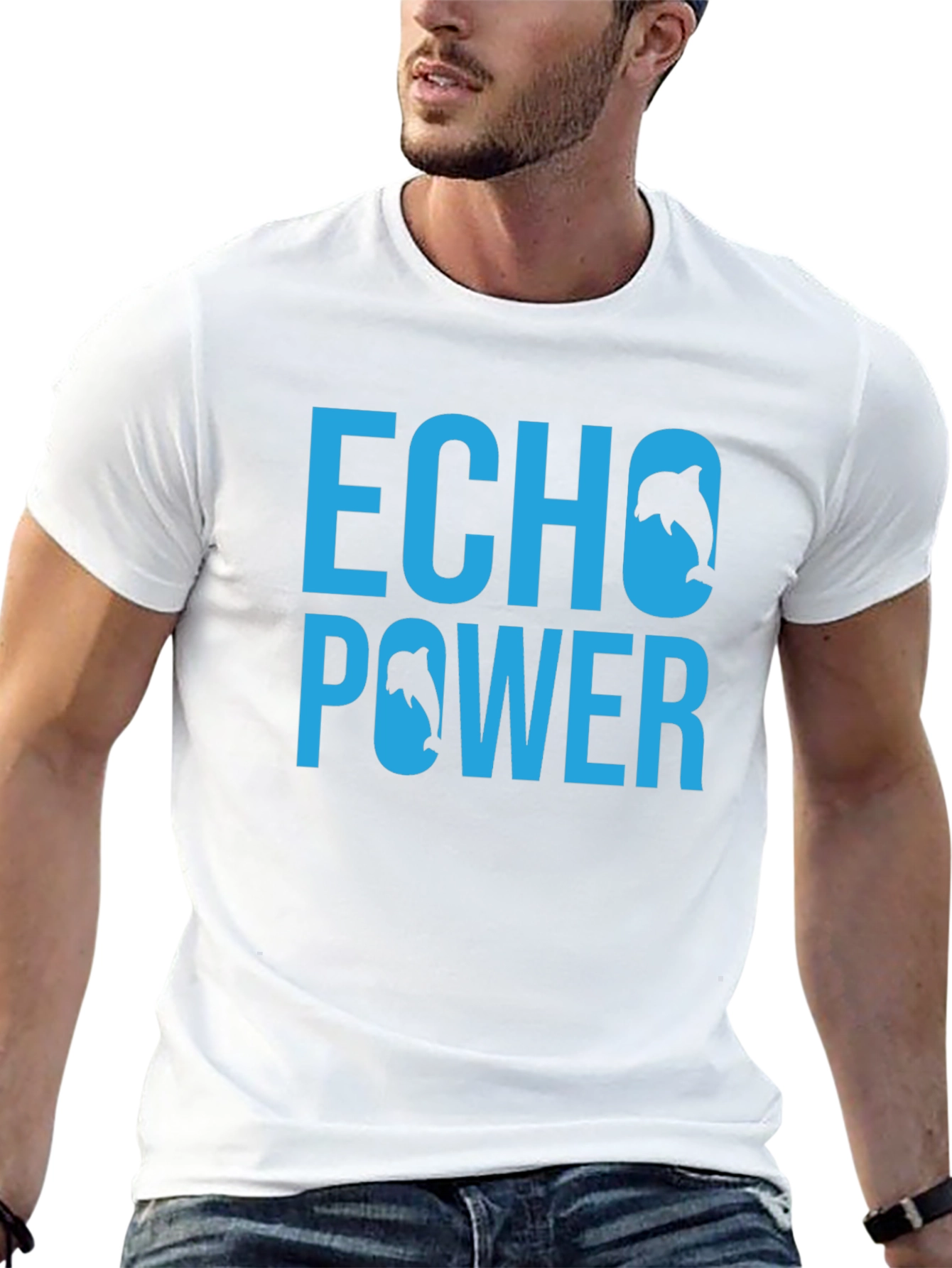 Echo Power Dolphin Graphic T-Shirt - Black