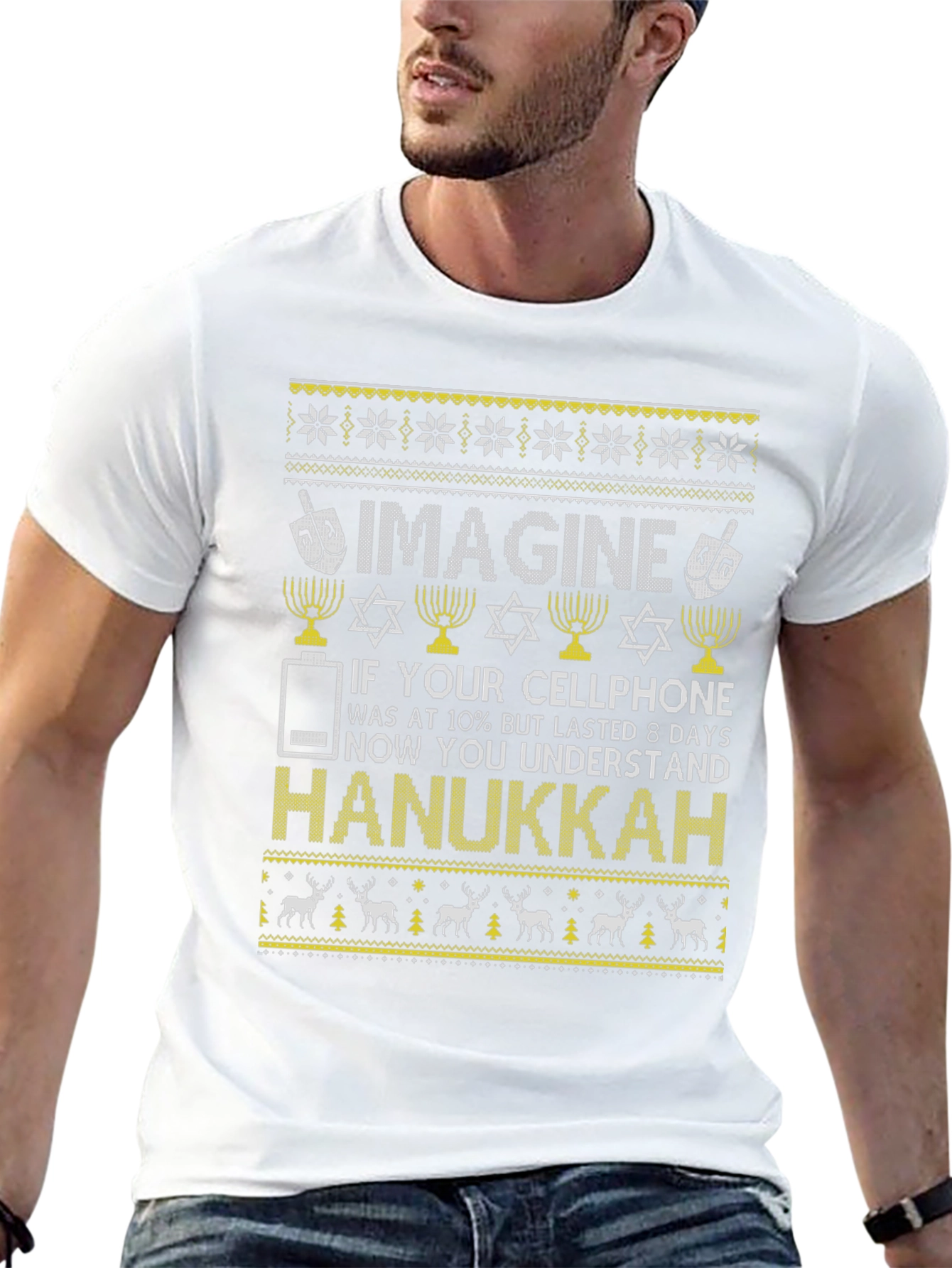 Hanukkah Cellphone Battery T-Shirt