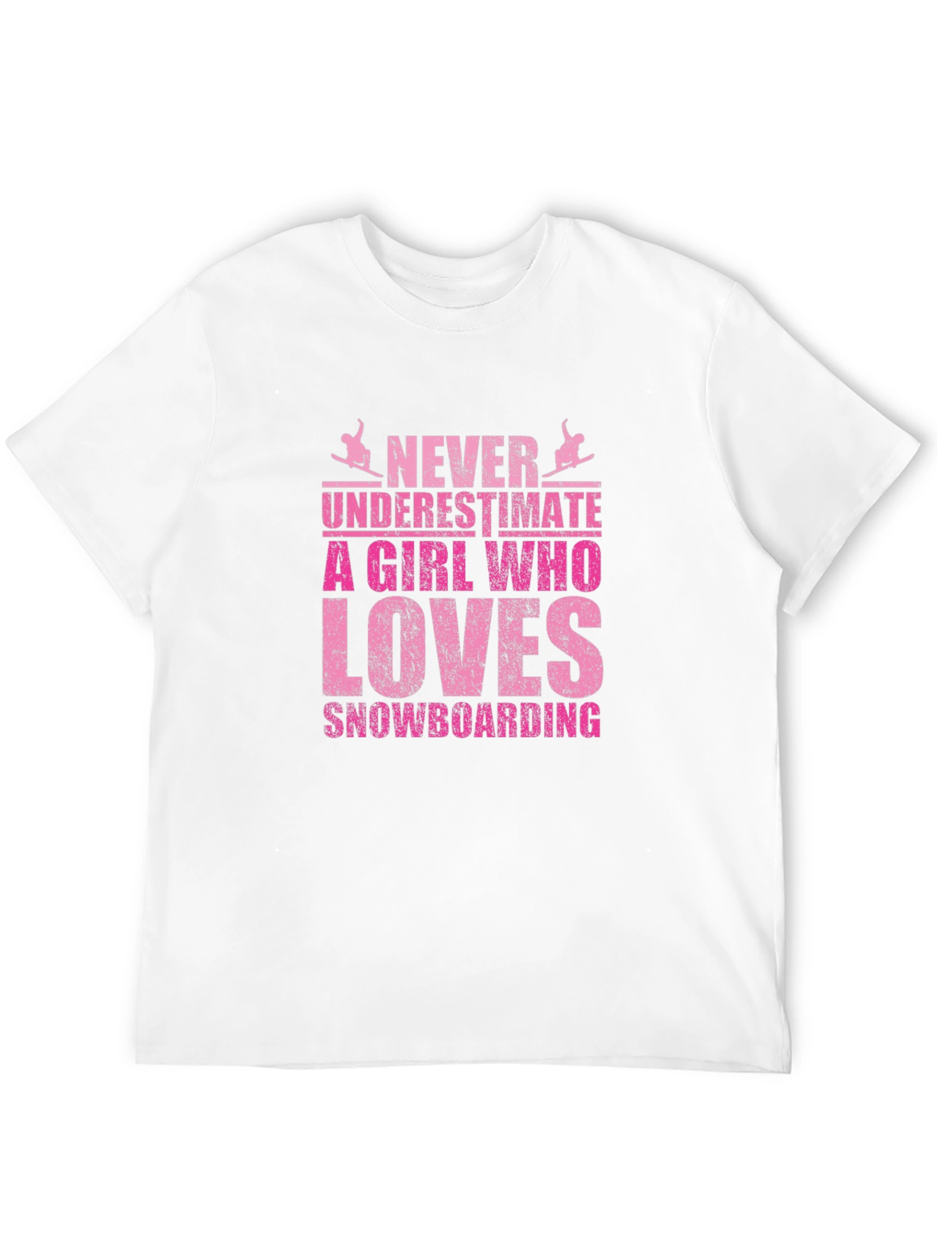 Never Underestimate Snowboarding Girl Black Tee
