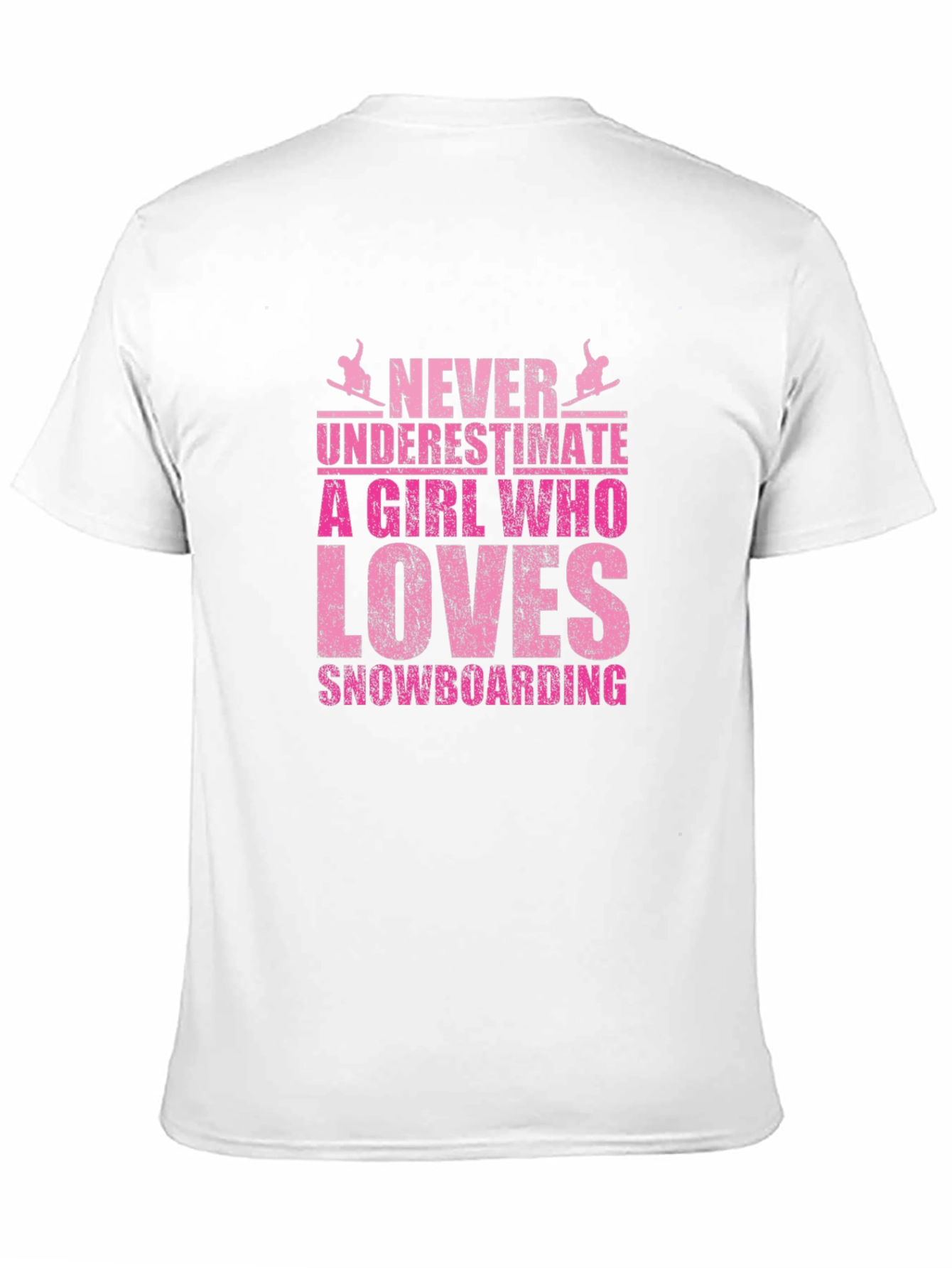 Never Underestimate Snowboarding Girl Black Tee