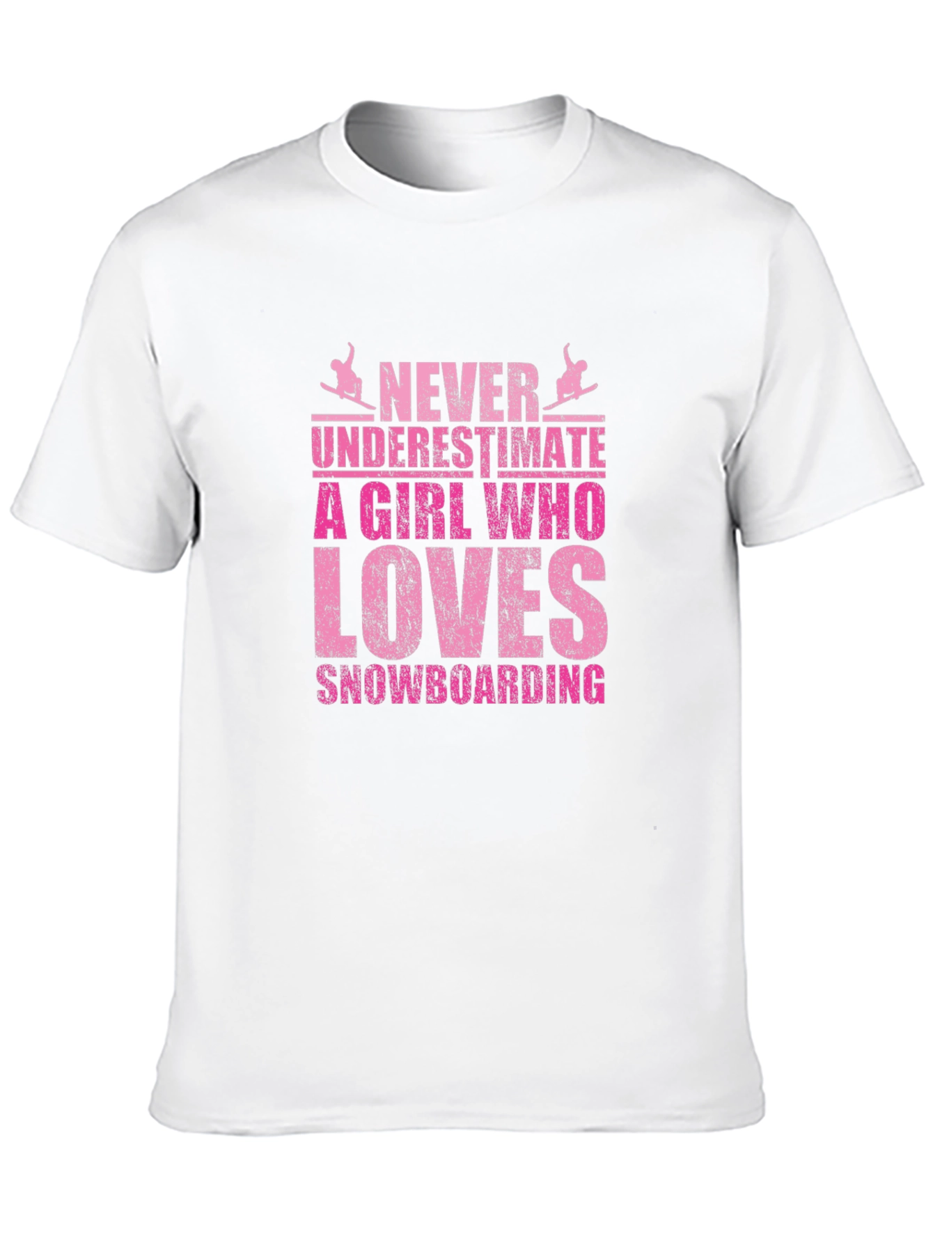 Never Underestimate Snowboarding Girl Black Tee