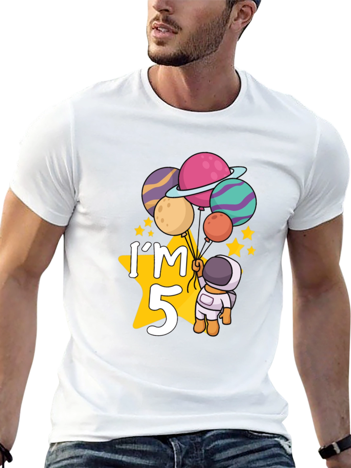 5th Birthday Astronaut Planet T-Shirt