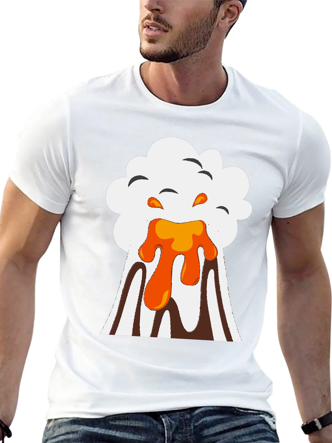 Volcano Eruption Graphic Tee - Black