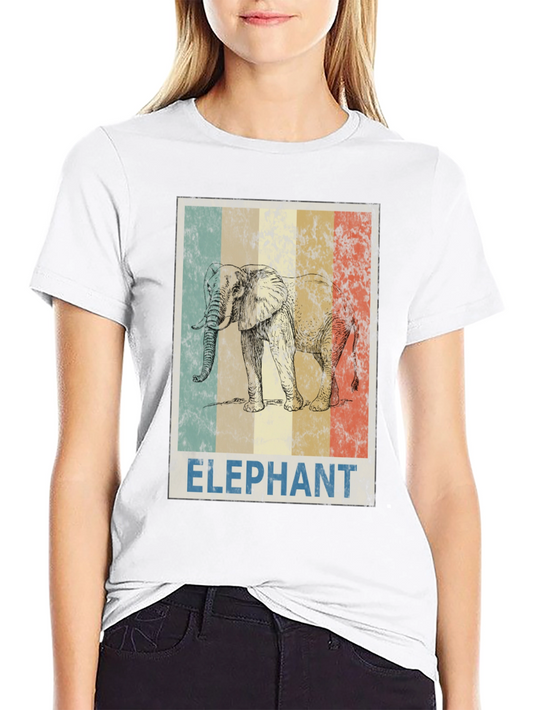 Vintage Elephant Graphic T-Shirt - Stylish Animal Tee