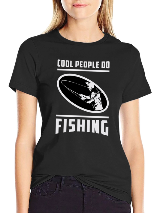 Cool People Fish Black Graphic Tee