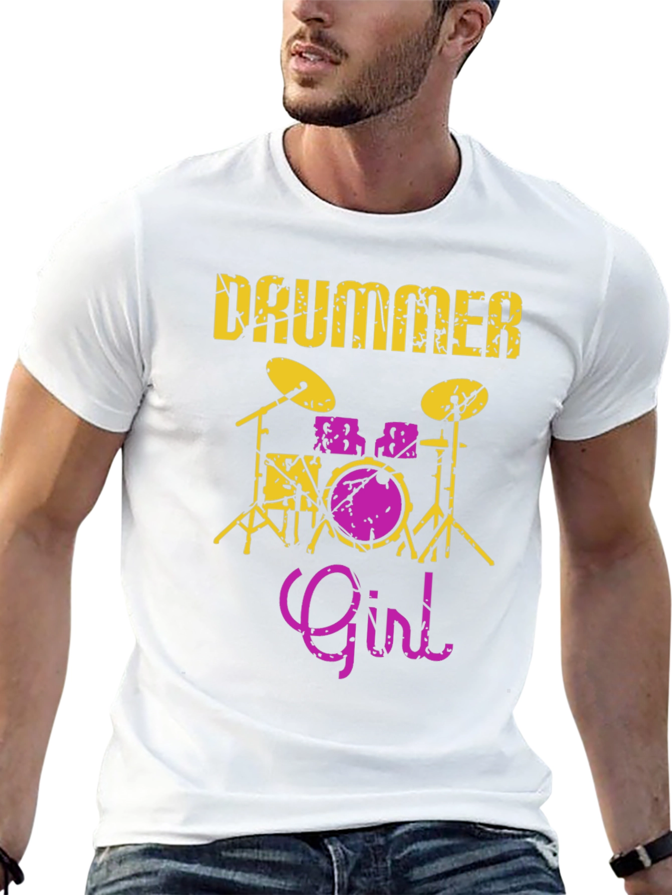 Drummer Girl Graphic Tee - Music Lover Shirt