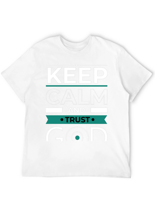 Keep Calm and Trust God Graphic Tee - Black