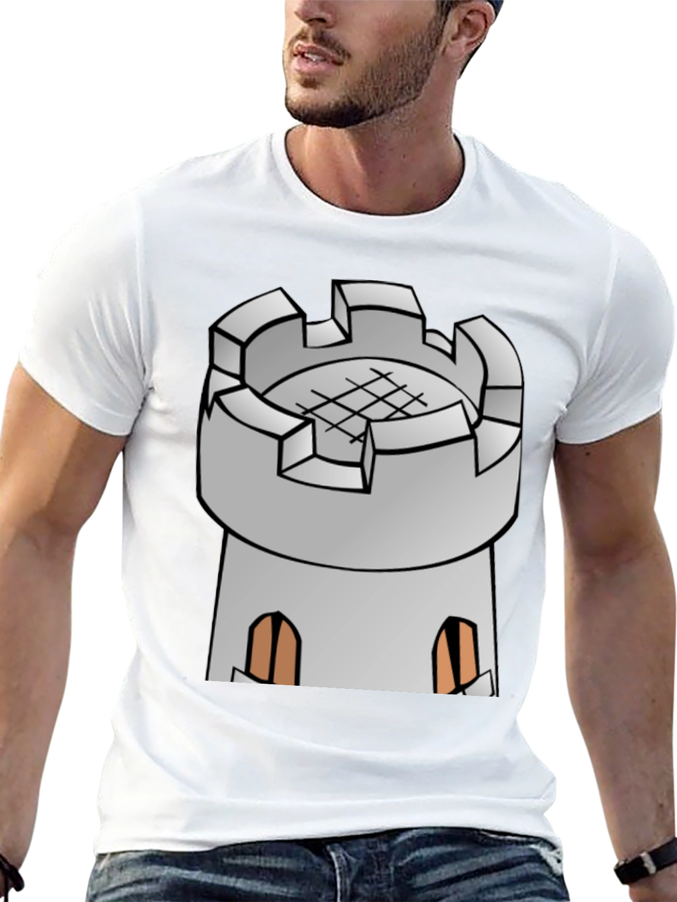 Castle Tower Graphic Tee - Classic Medieval Design