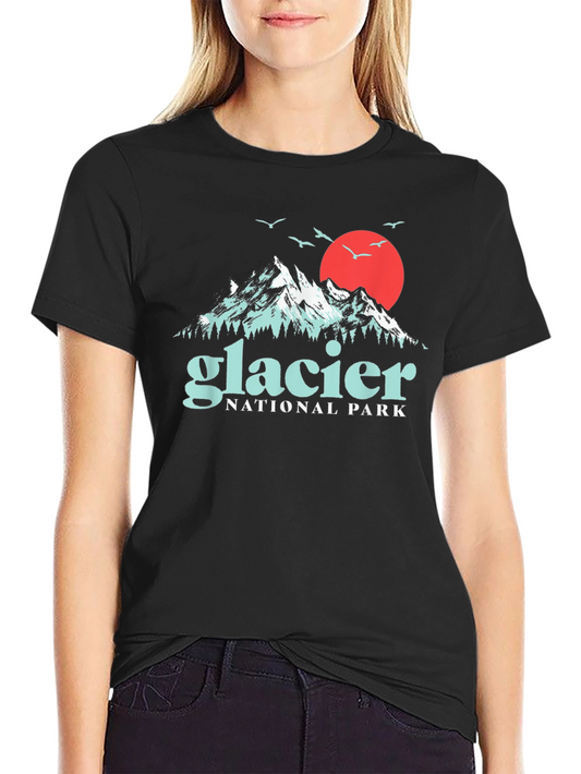 Glacier National Park T-Shirt Black Graphic Tee