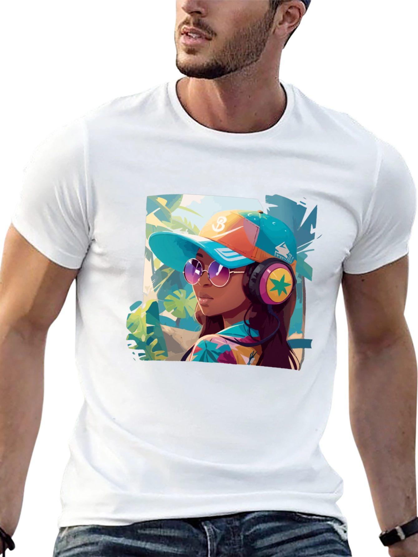 Trendy Tropical Vibe Graphic Tee - Unisex