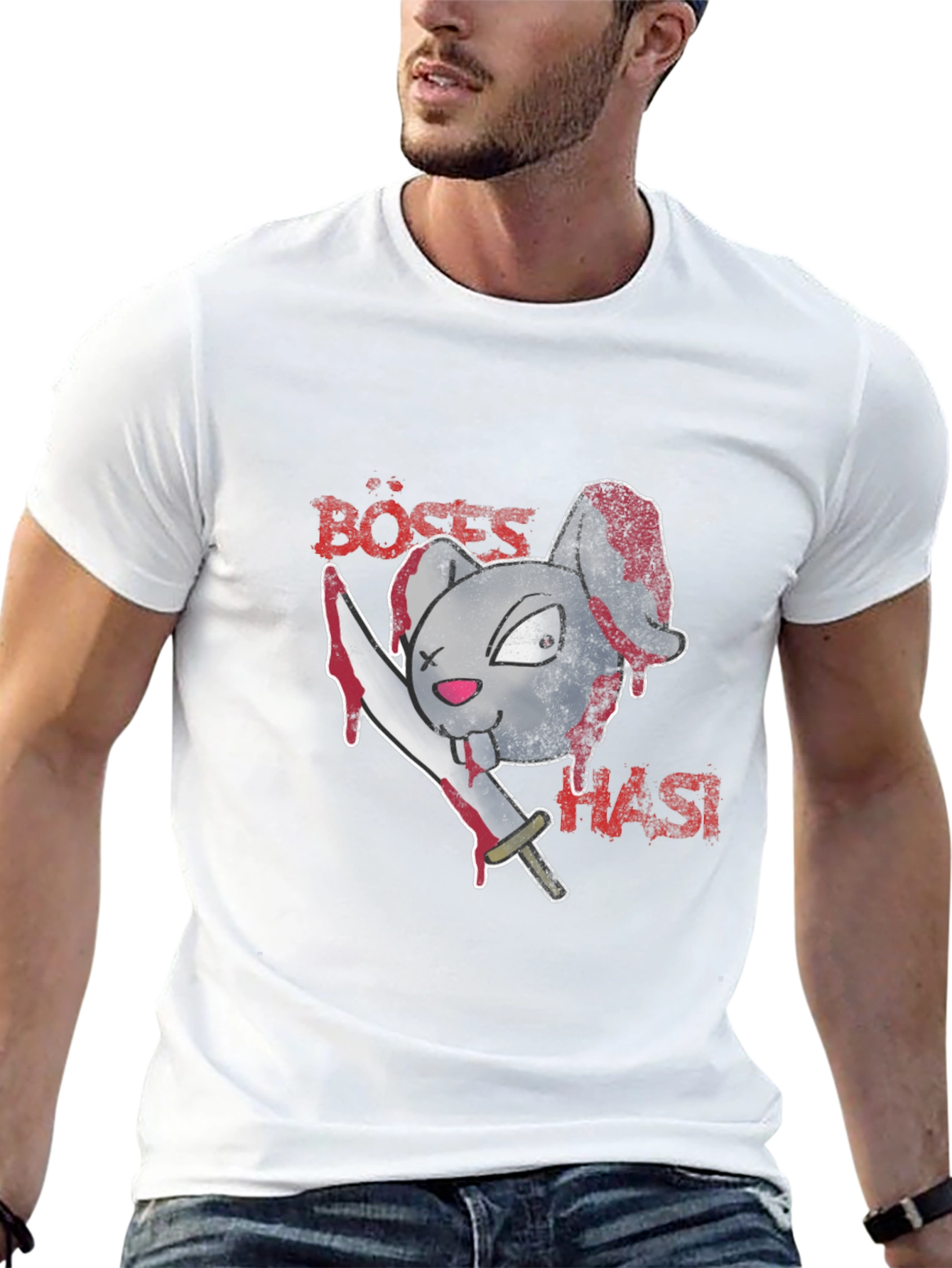 Böses Hasi T-Shirt: Evil Bunny Graphic Tee