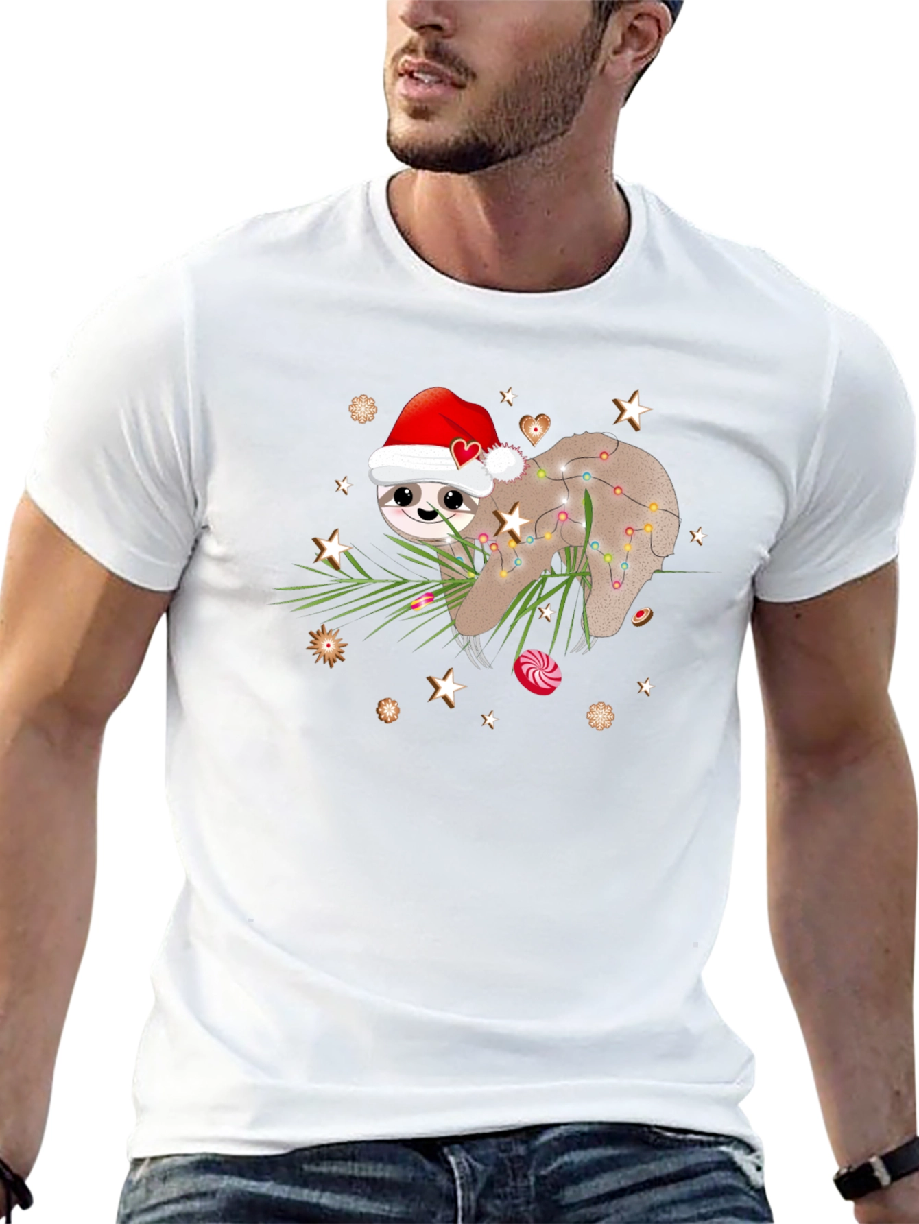 Festive Sloth Christmas T-Shirt