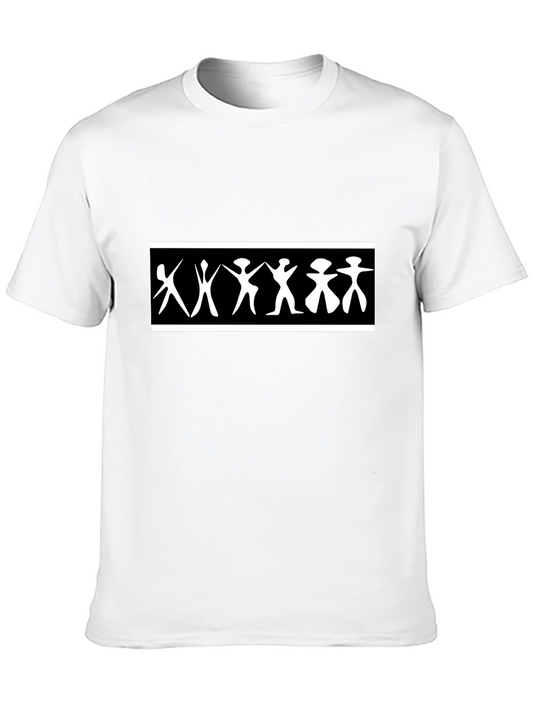 Abstract People Graphic Tee - Black Unisex Shirt