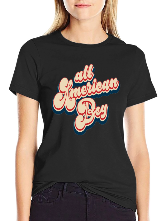 All American Boy Graphic Tee - Vintage Style