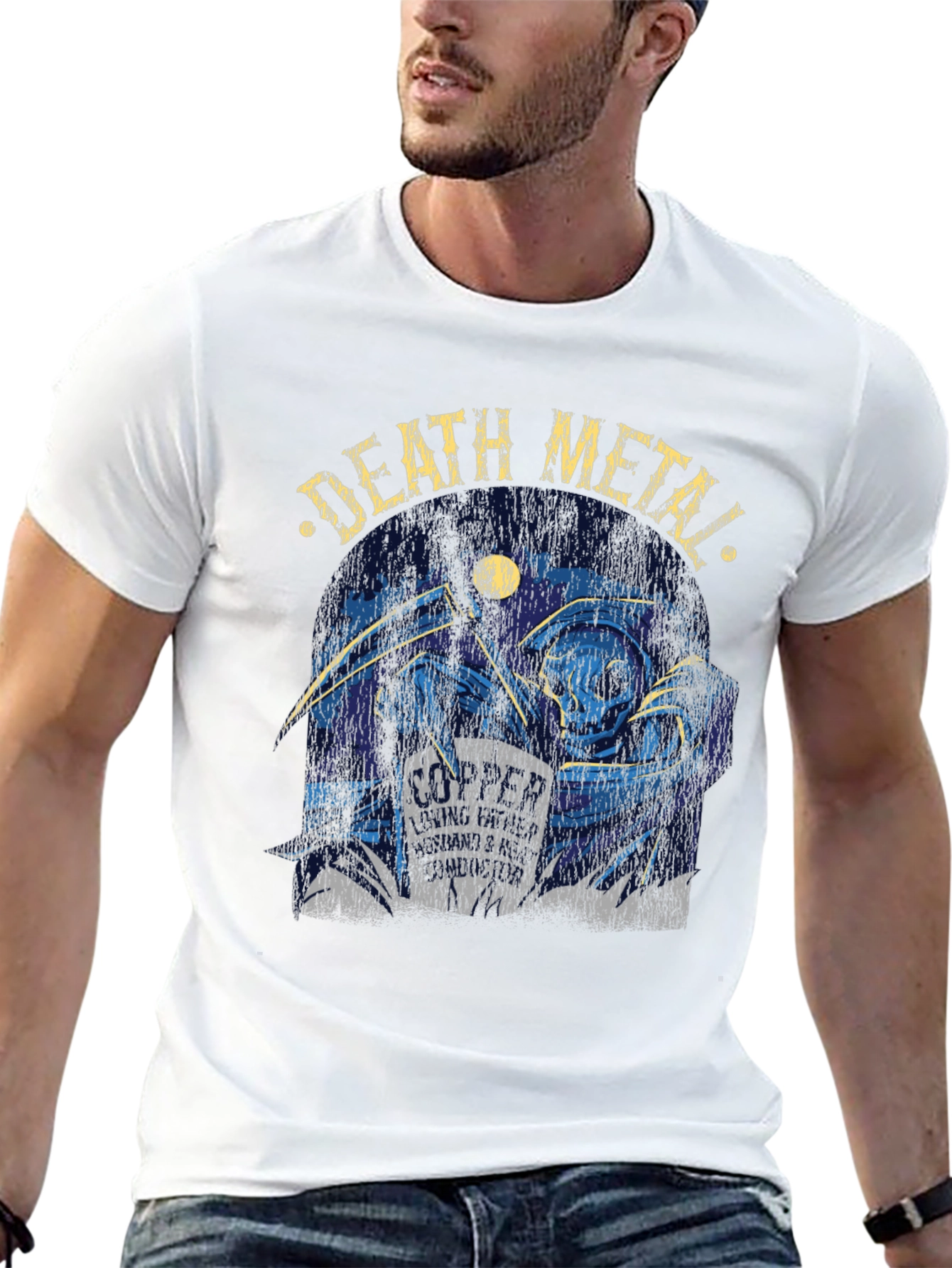 Death Metal Grim Reaper Graphic T-Shirt