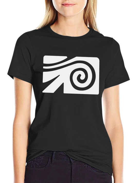 Abstract Swirl Graphic Tee - Black Cotton