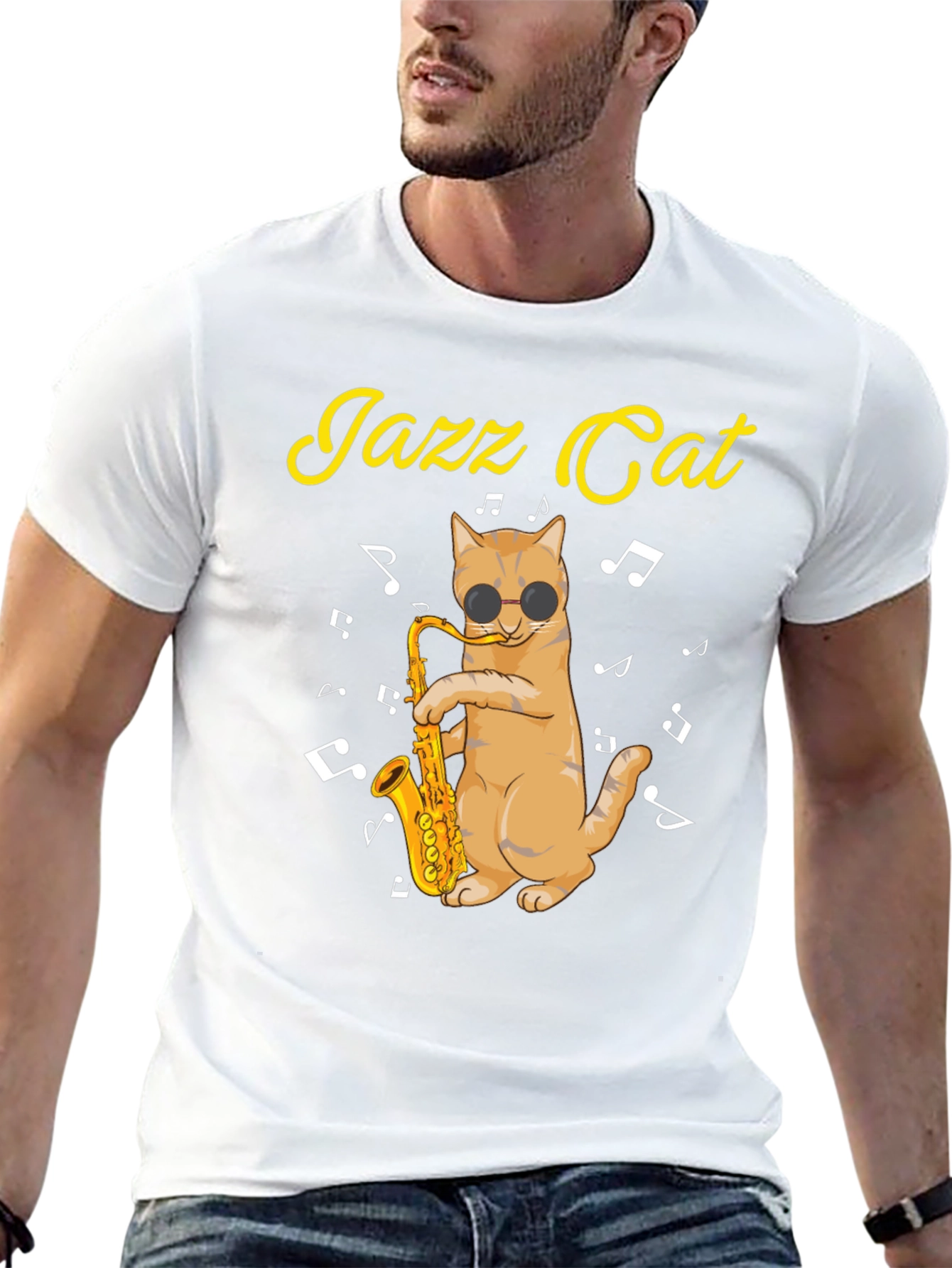 Cool Jazz Cat T-Shirt - Music Lover Tee