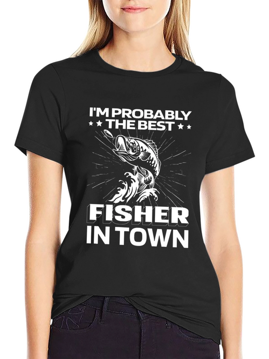 Best Fisher in Town Black T-Shirt