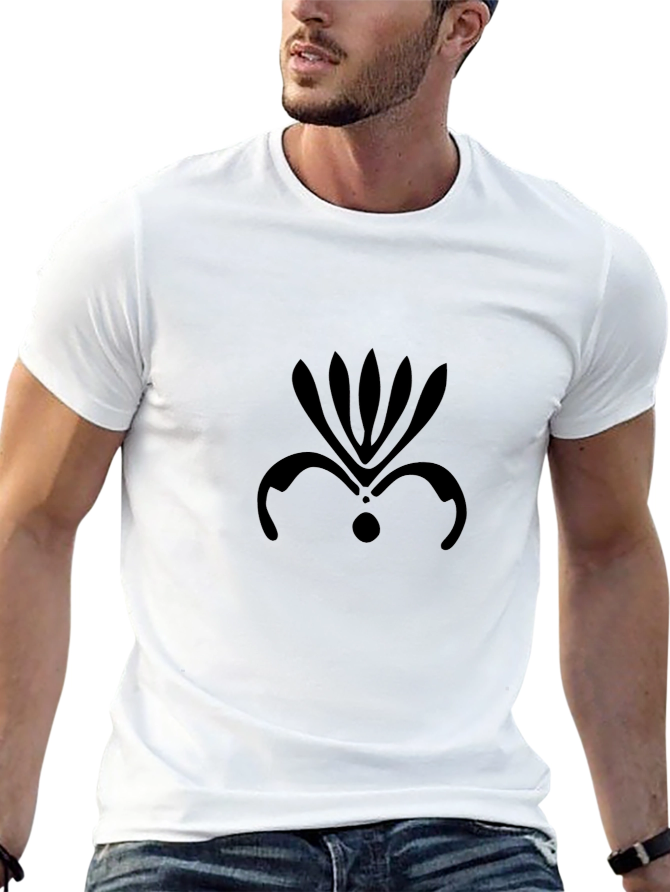 Modern Abstract Design T-Shirt - Black