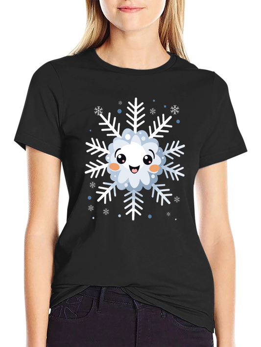 Cute Snowflake Graphic T-Shirt