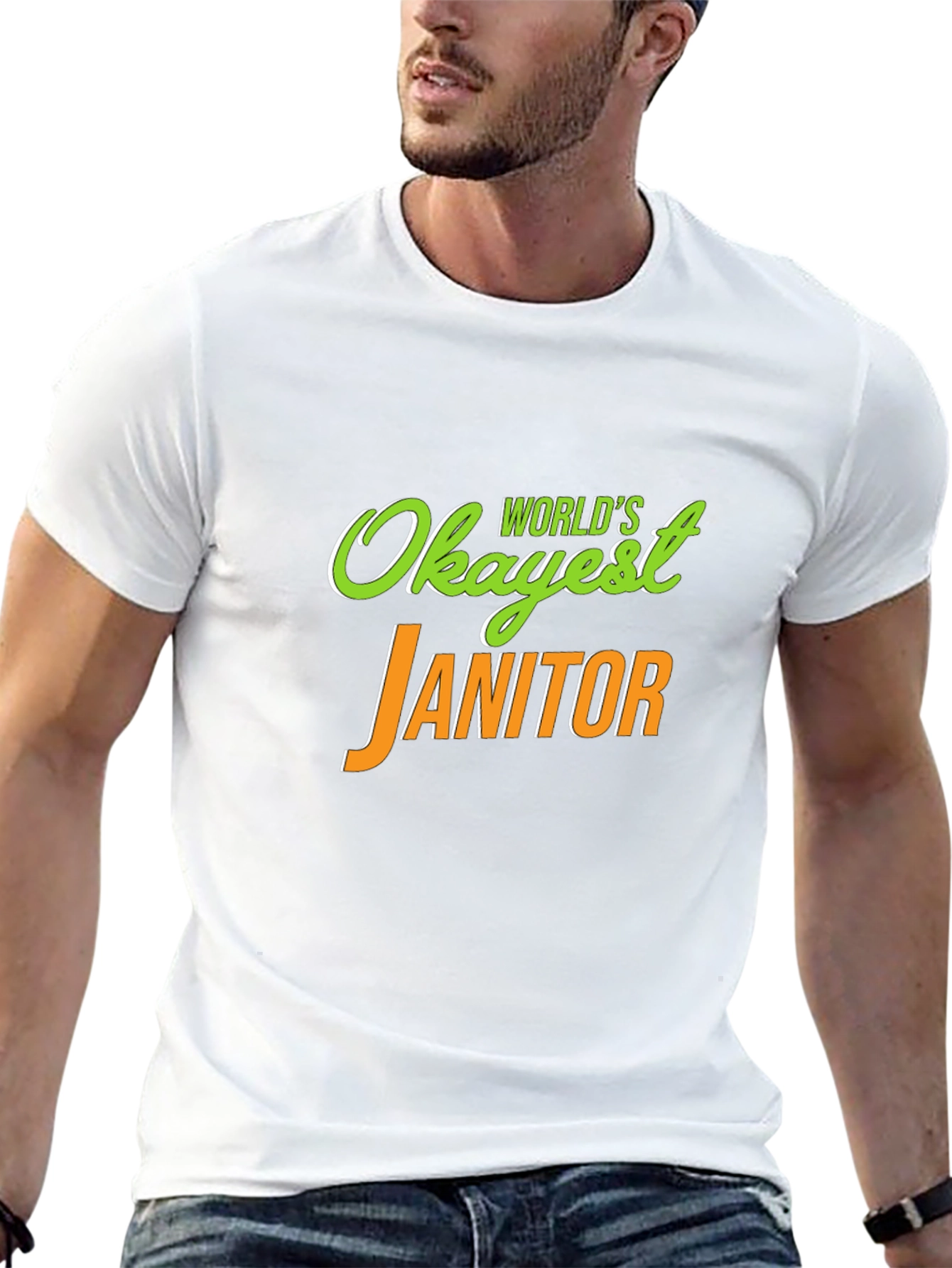 Worlds Okayest Janitor Novelty T-Shirt