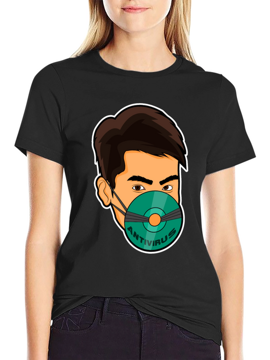 Antivirus Face Mask Graphic T-Shirt
