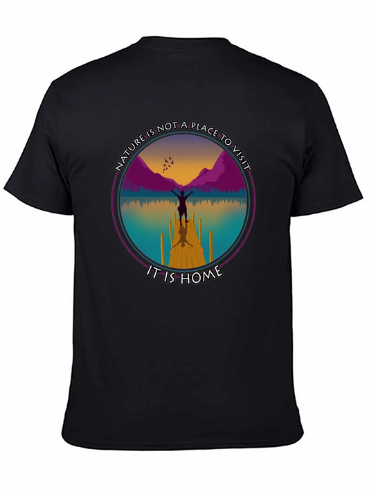 Nature Is Home Graphic Tee - Unisex Black T-Shirt