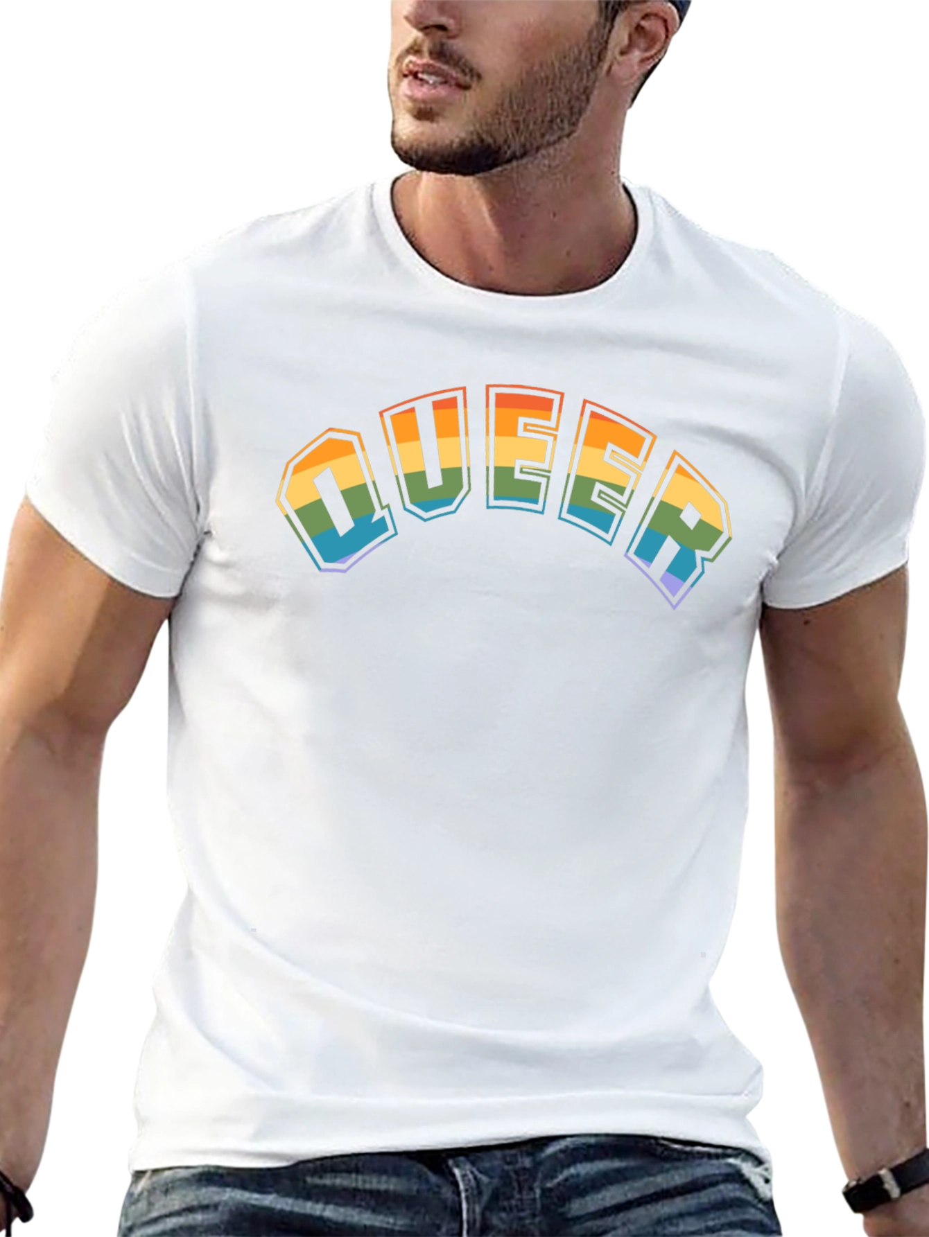 Queer Pride T-Shirt Rainbow LGBTQ+ Graphic Tee