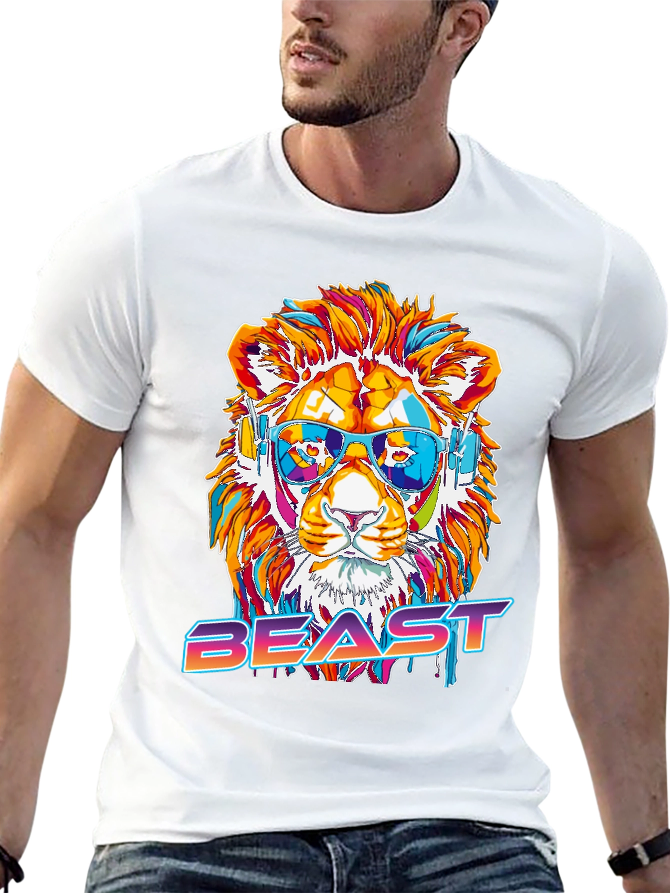 Cool Lion Beast Graphic Tee