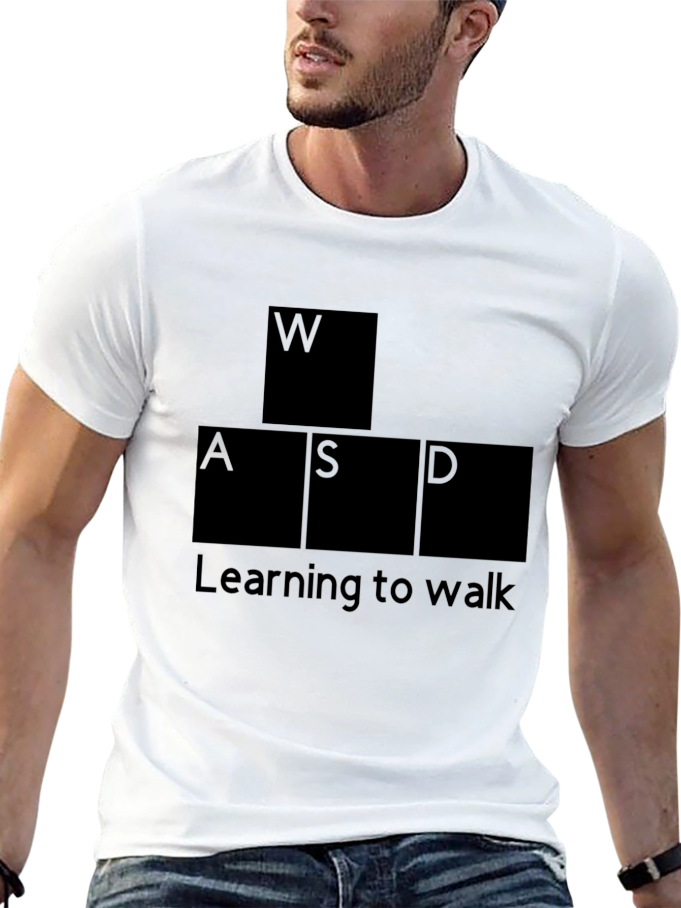 WASD Gaming Tee - Learning to Walk Black Shirt
