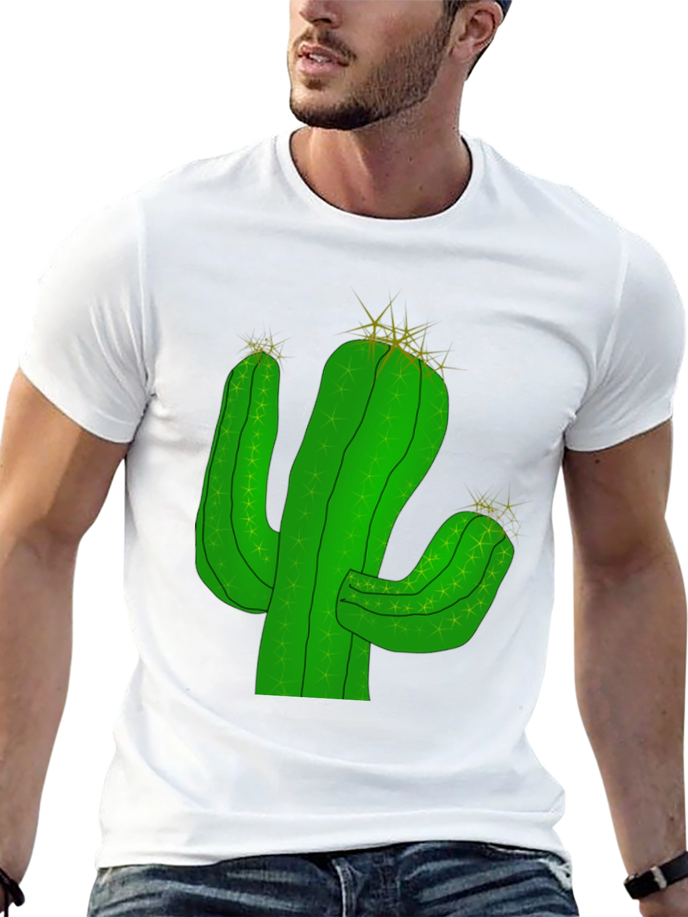 Cactus Graphic T-Shirt - Black Cotton Tee