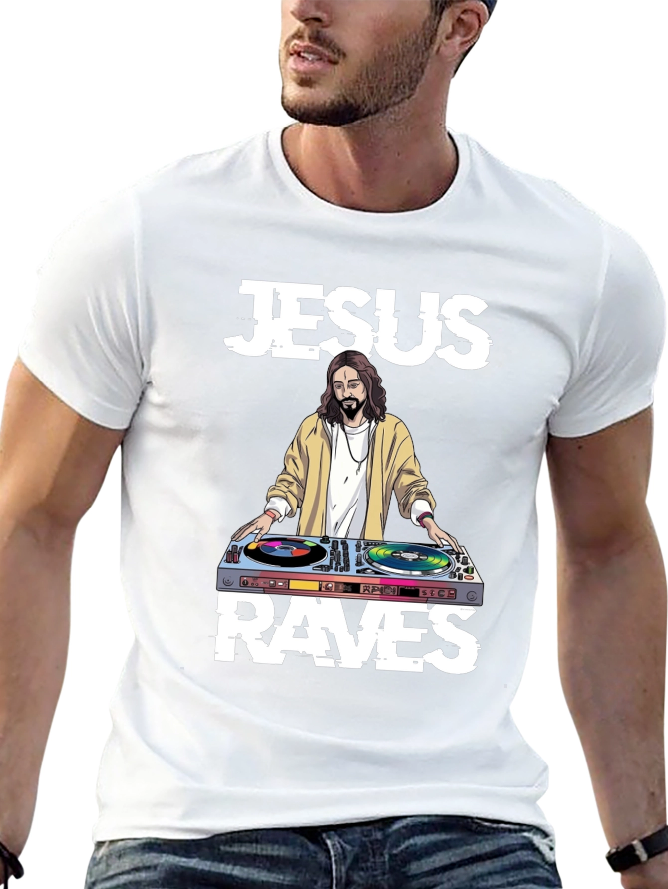 Jesus Raves T-Shirt - DJ Jesus Graphic Tee
