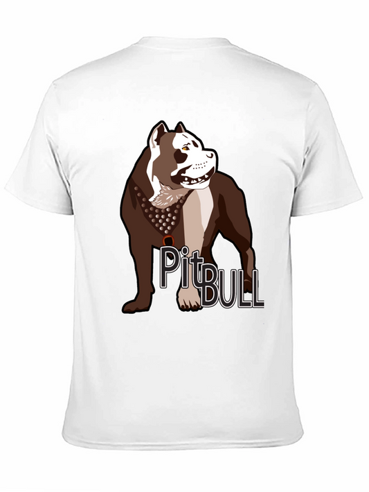Pitbull Dog Graphic T-Shirt - Casual Crew Neck Tee