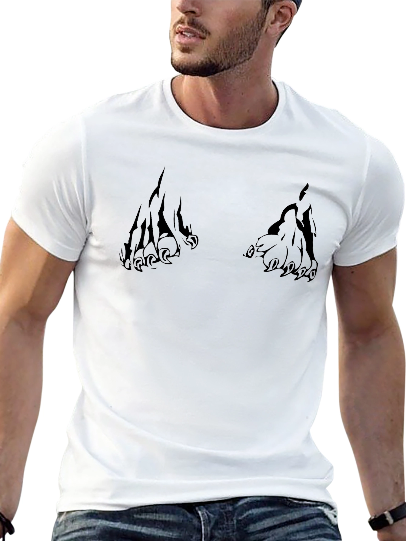 Mens Black Claw Graphic T-Shirt