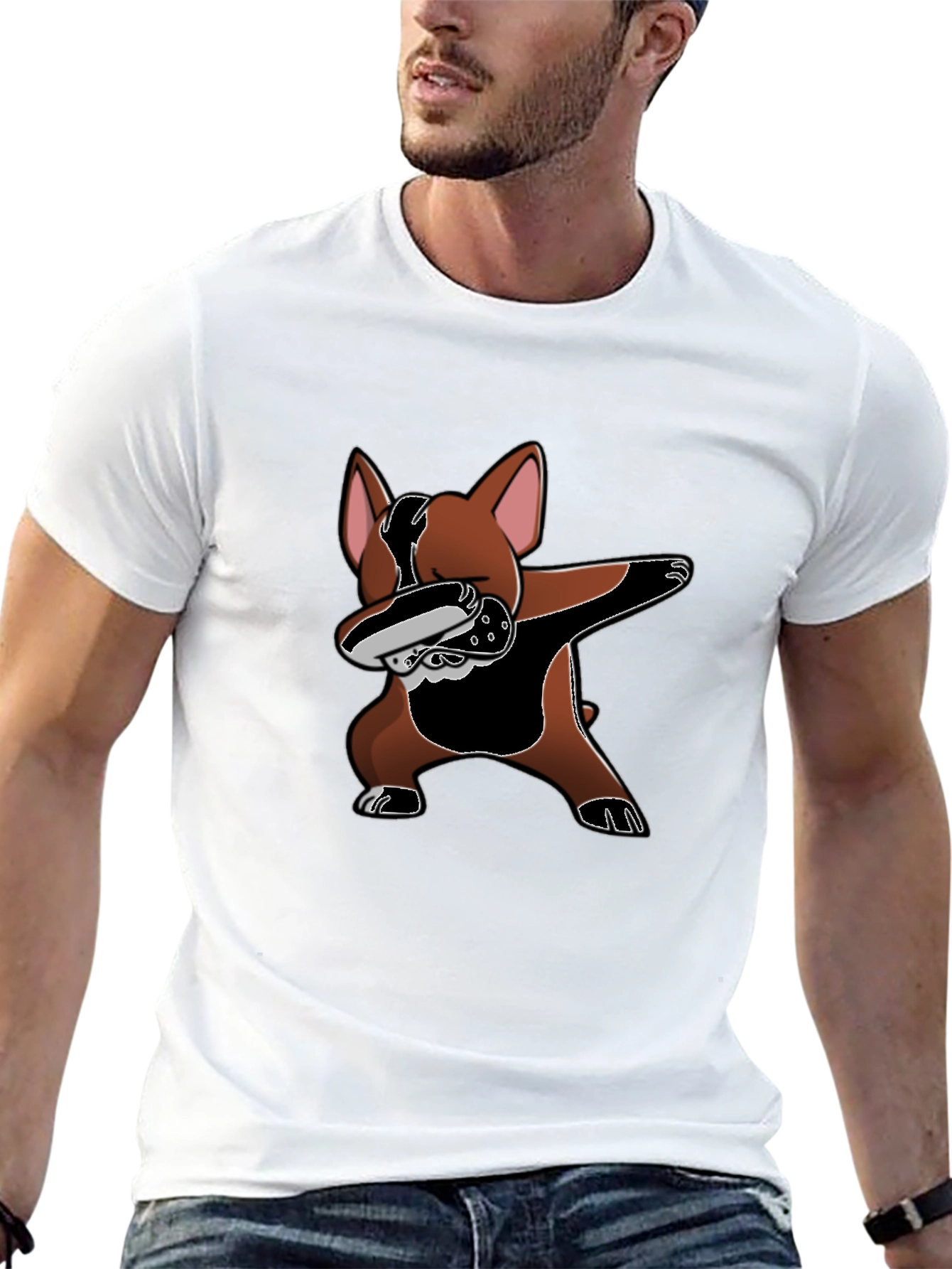 Dabbing Dog Graphic Tee - Black