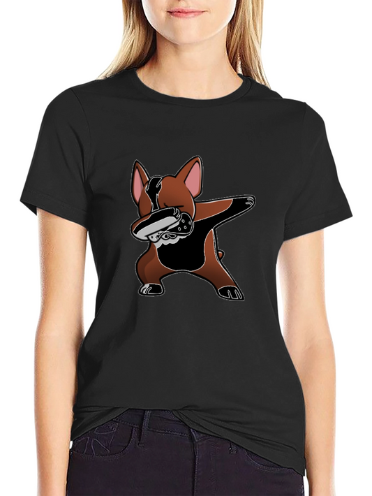 Dabbing Dog Graphic Tee - Black