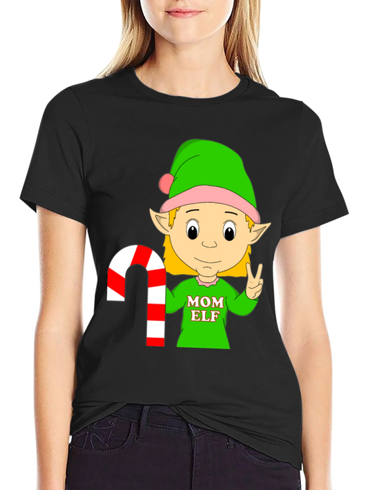 Mom Elf Christmas Holiday T-Shirt