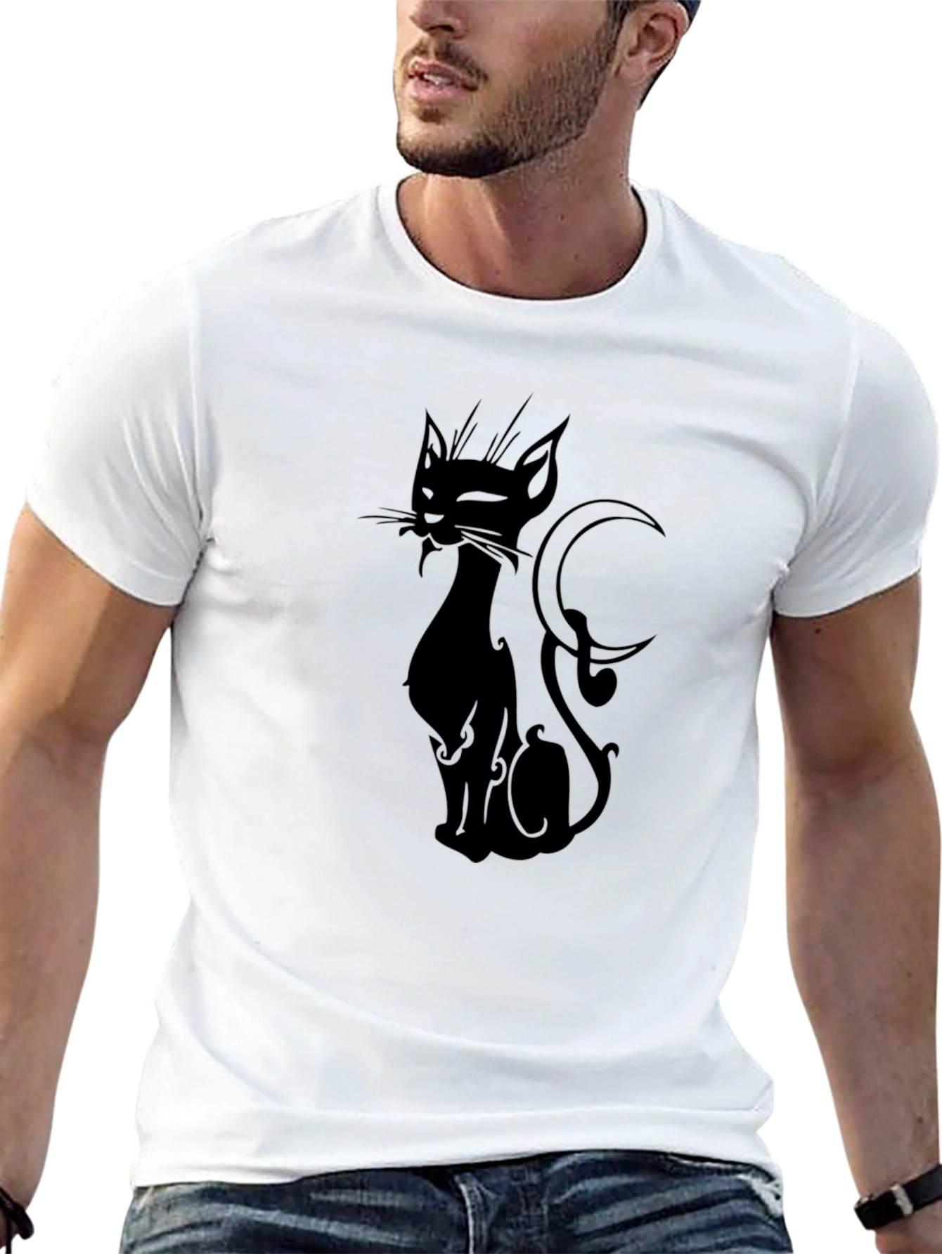 Black Cat Graphic T-Shirt - Stylish & Unique Design
