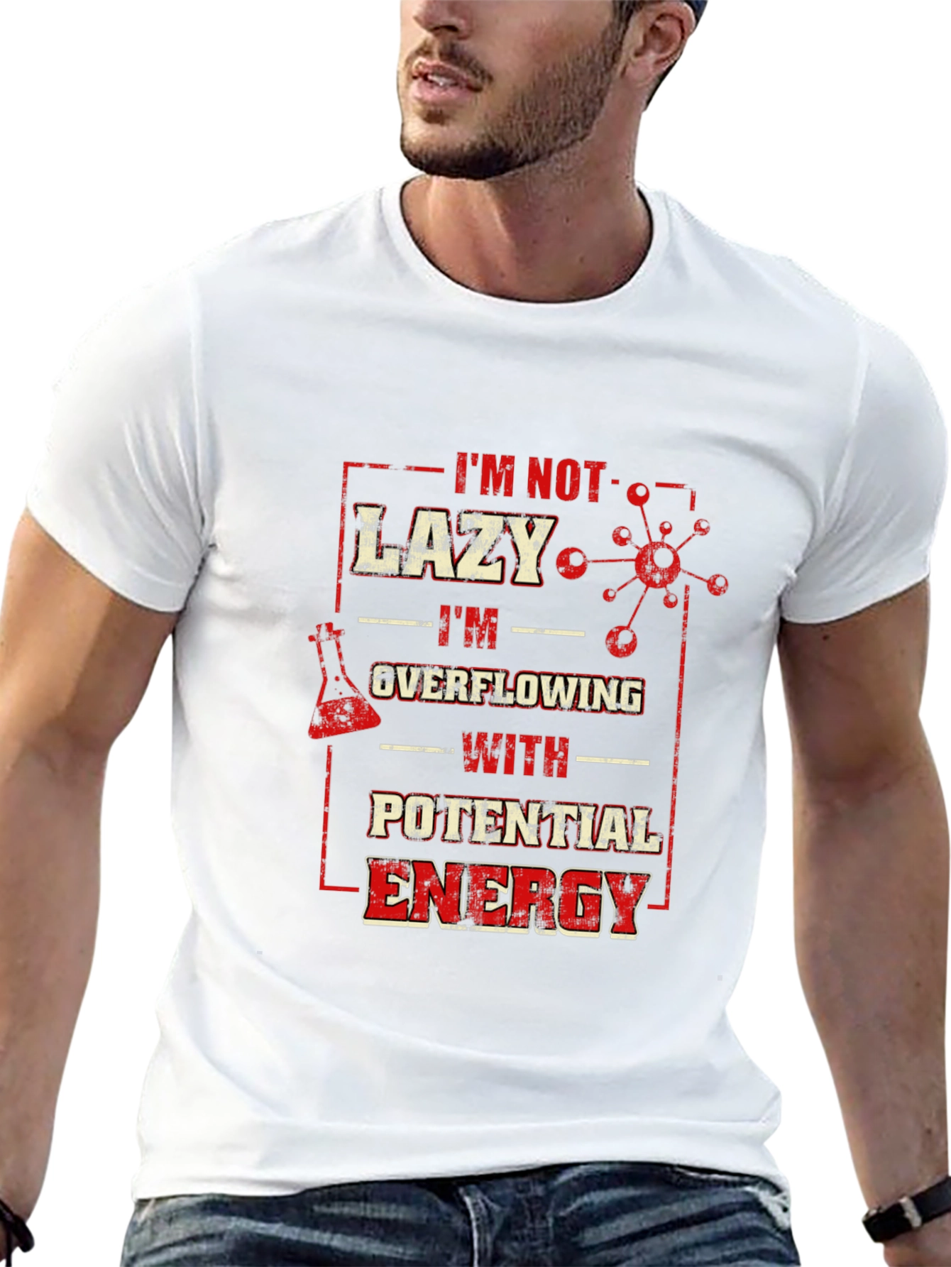 Lazy Overflowing Potential Energy Graphic T-Shirt