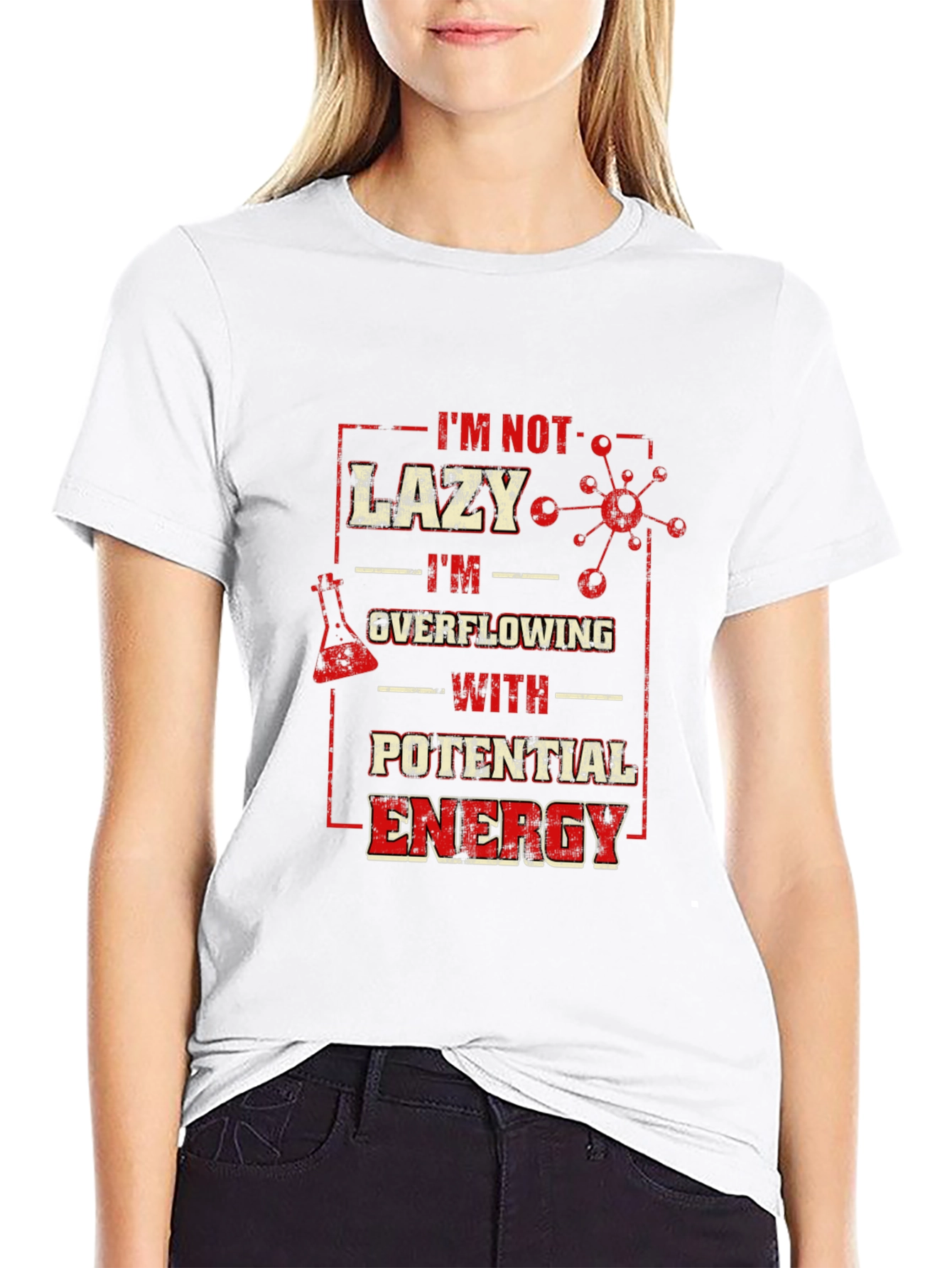 Lazy Overflowing Potential Energy Graphic T-Shirt