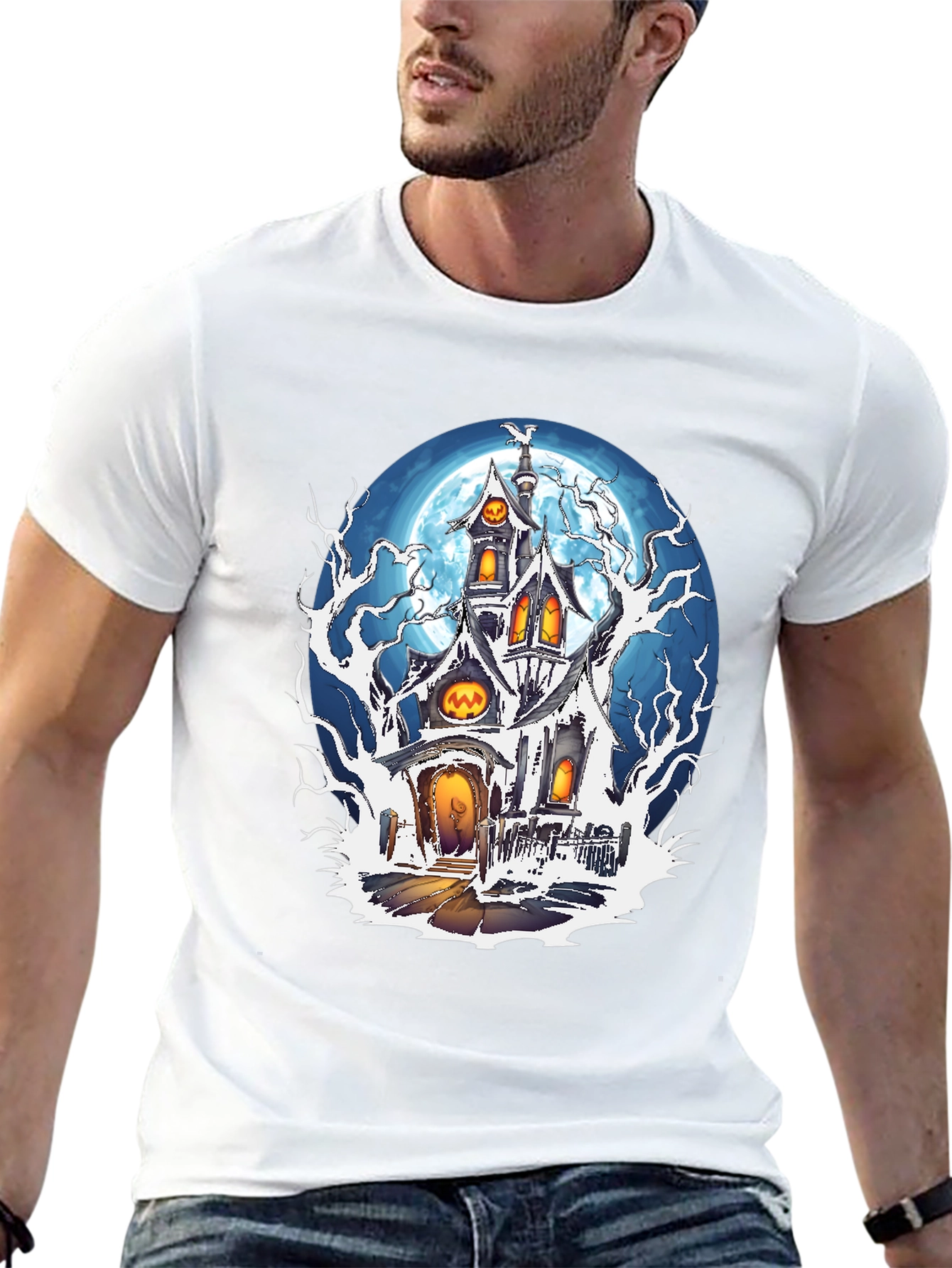 Haunted House Halloween Graphic Tee