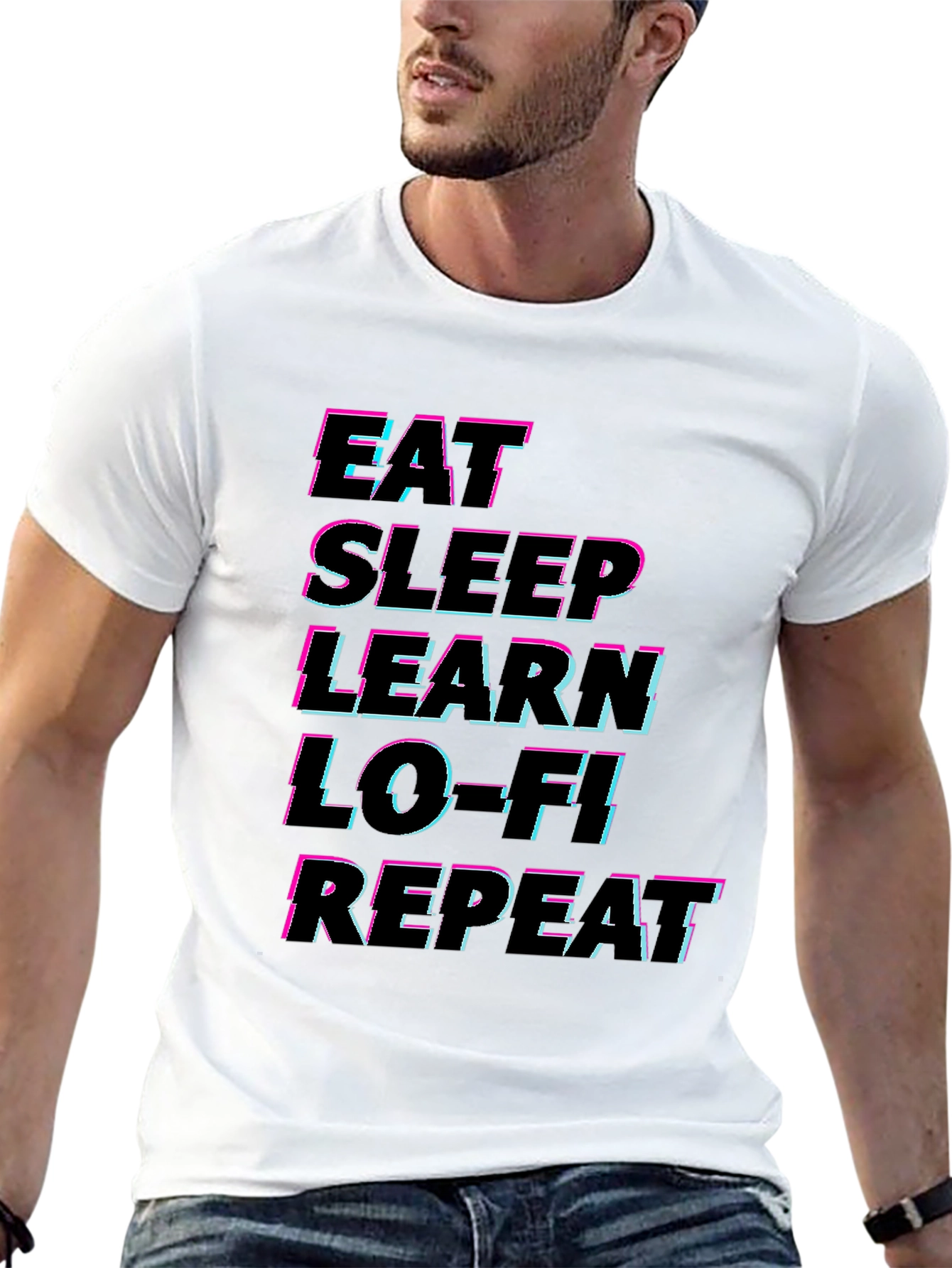 Eat Sleep Learn Lo-Fi Repeat Black T-Shirt