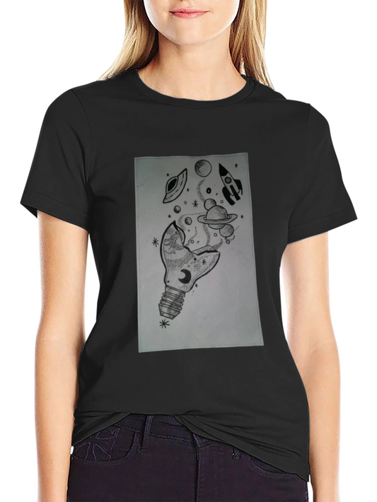 Space Bulb Black T-Shirt - Galaxy Dream Tee