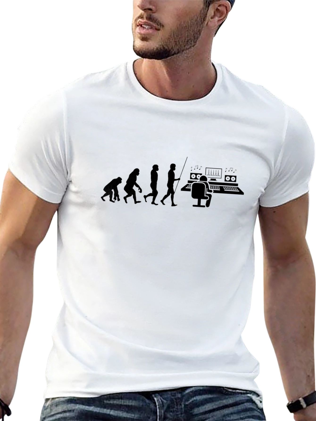 Evolution of DJ T-Shirt - Black Cotton Tee
