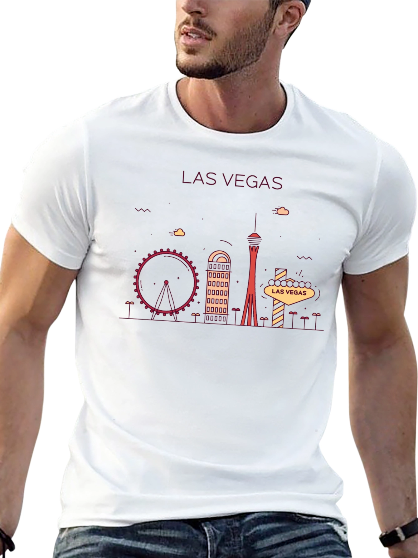 Las Vegas Skyline Graphic T-Shirt - Black