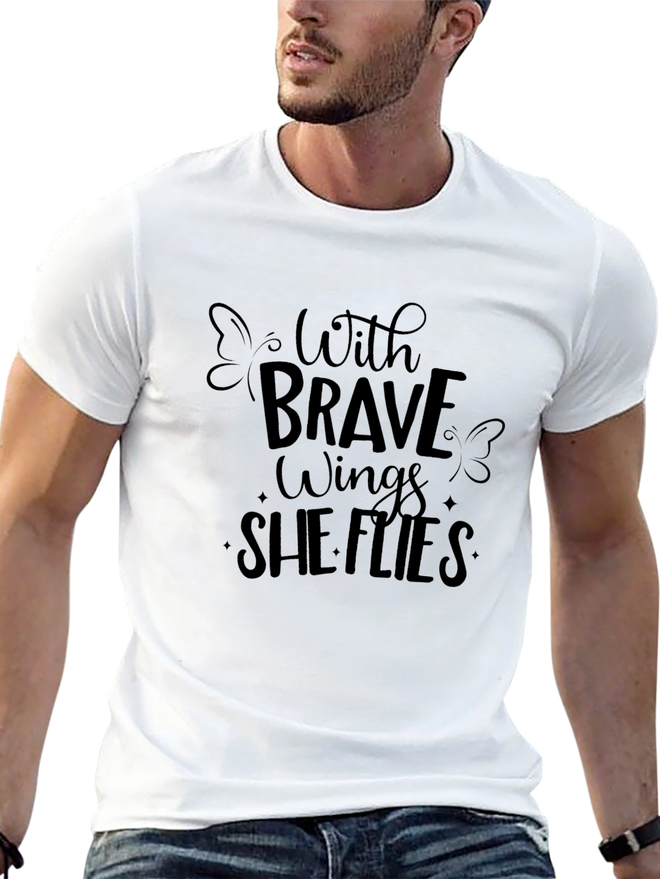 Brave Wings Graphic Tee - Motivational Womens T-Shirt