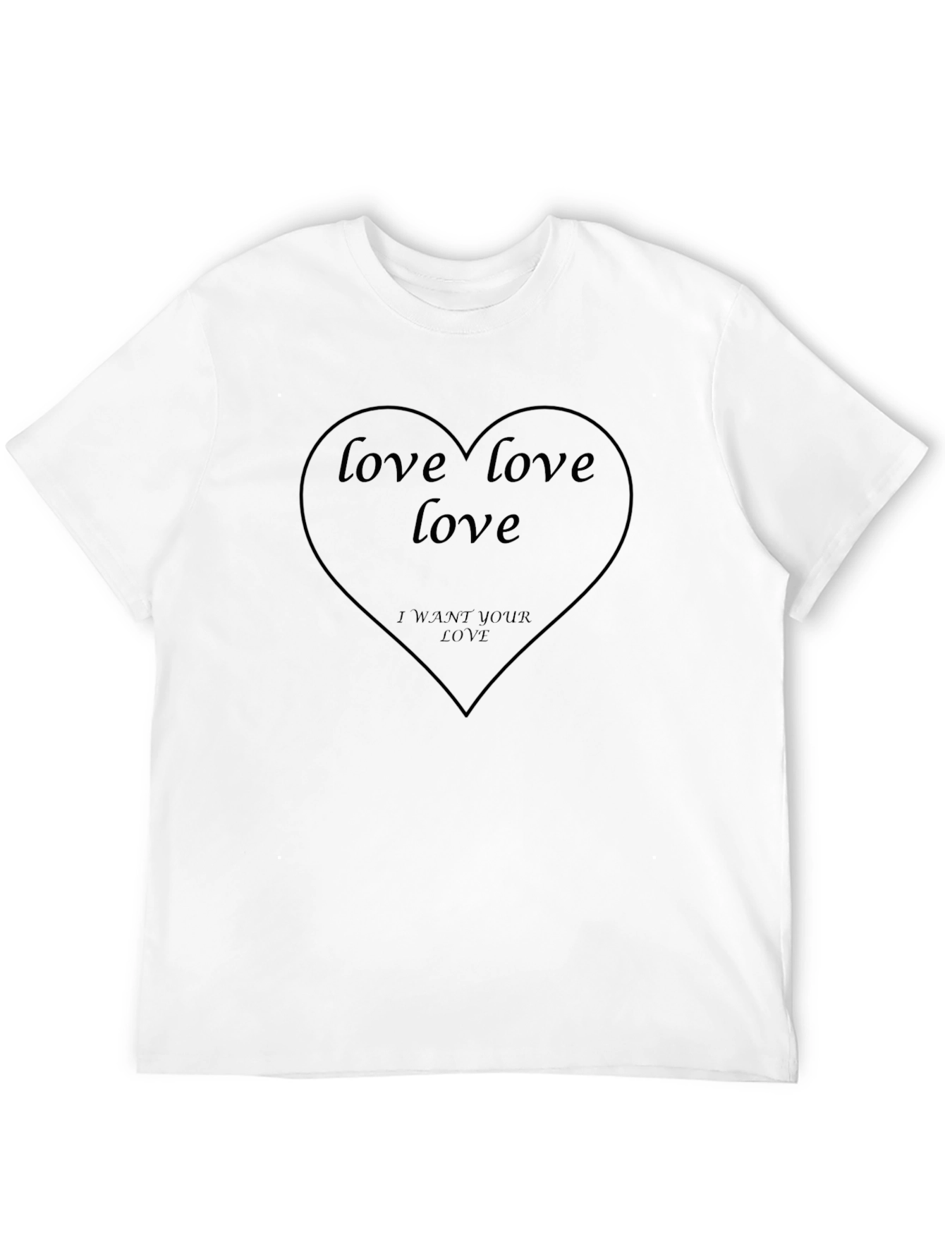 Love Heart Black T-Shirt Romantic Graphic Tee